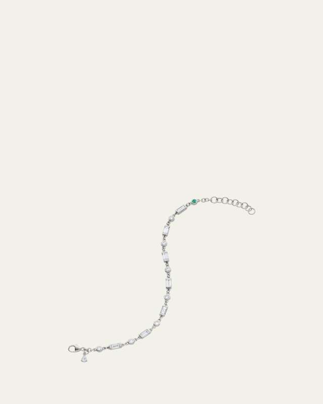Sterling Silver Sapphire and Tsavorite Tennis Bracelet